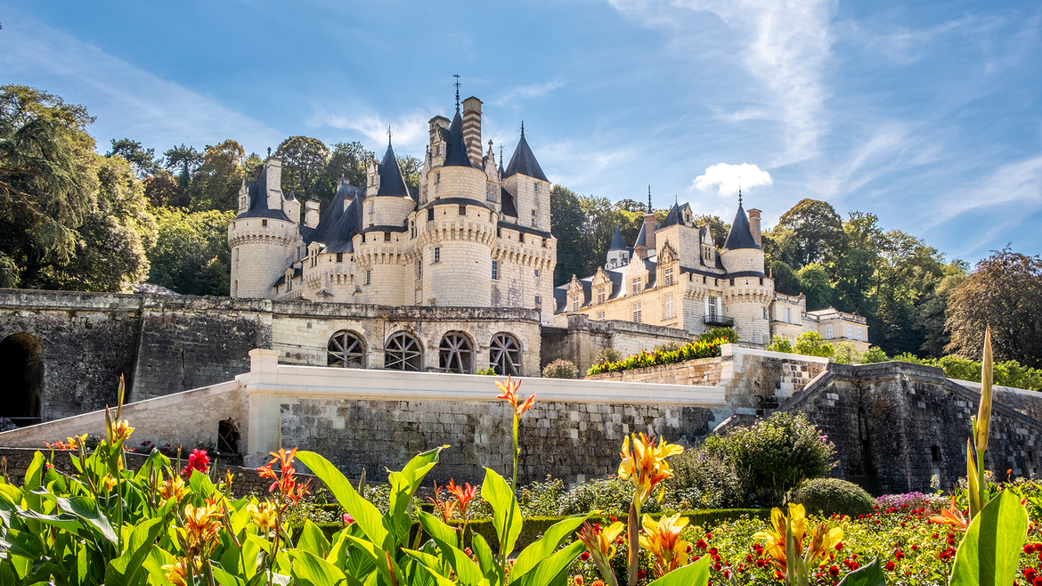 Plan large du château d'Ussé ensoleillé 